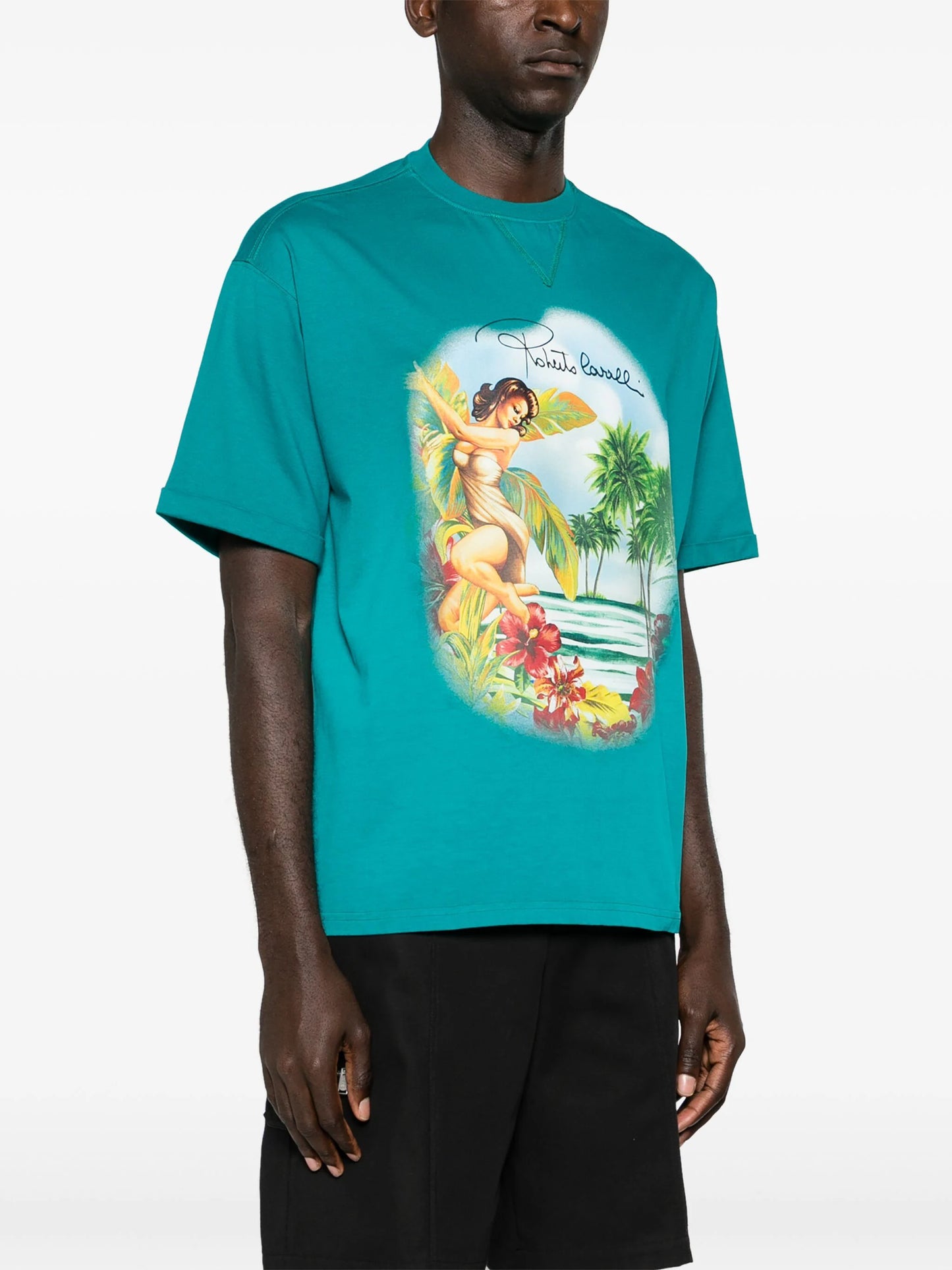 Hawaii-print cotton T-shirt