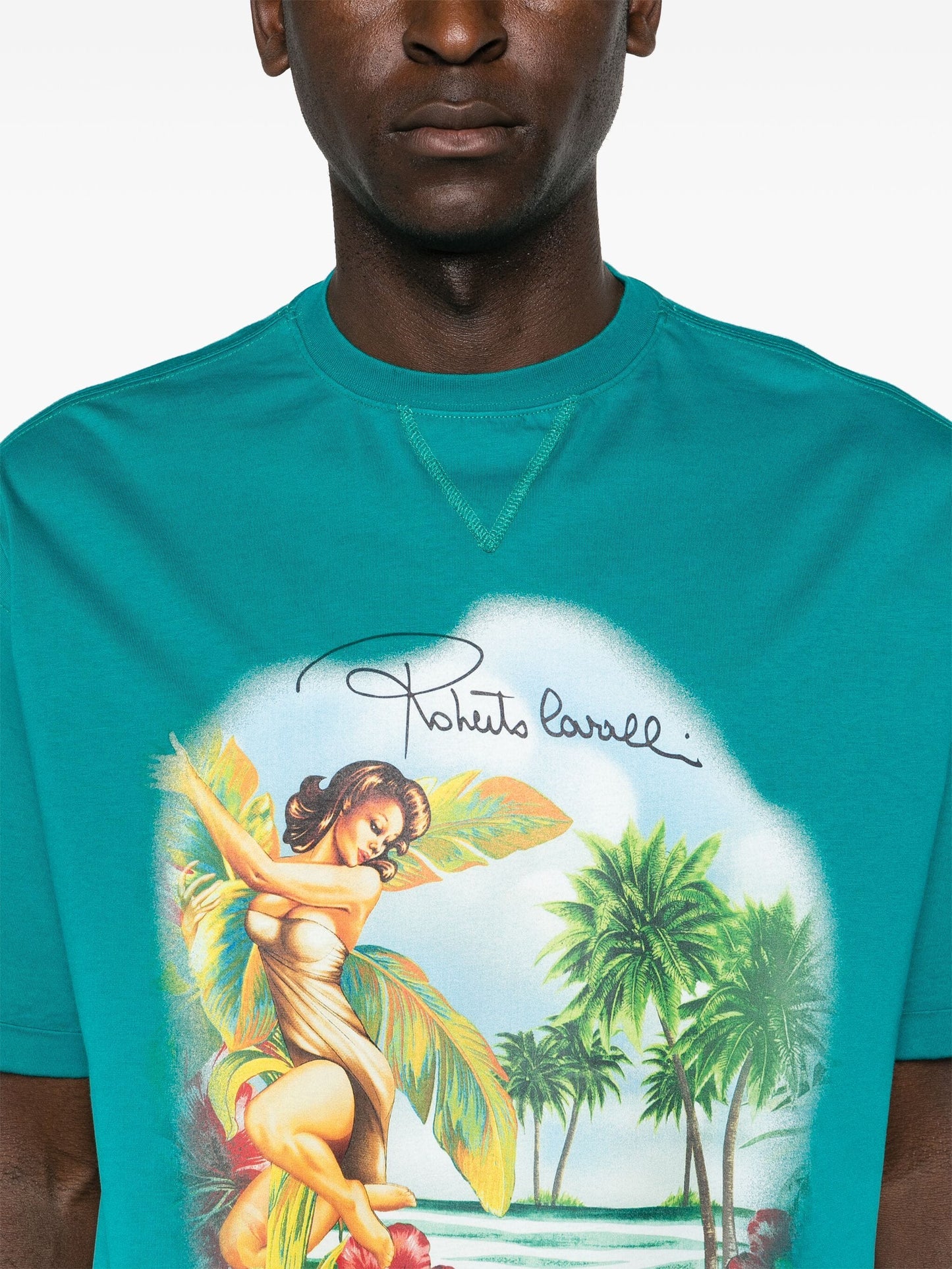 Hawaii-print cotton T-shirt