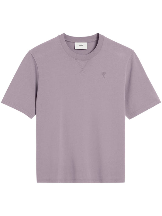 Ribbed t-shirt with embroidered logo