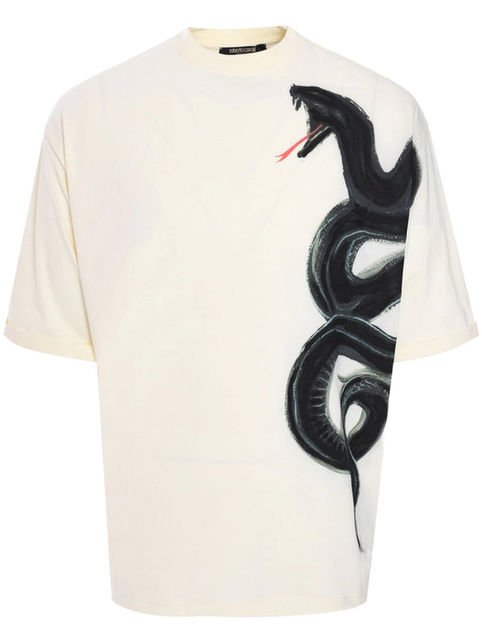 Snake-print T-shirt